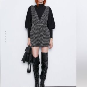 Zara Tweed Pinafore Dress SzM